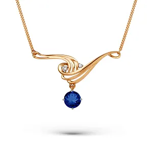 Колье из красного золота с корундом