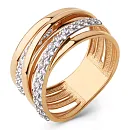 Кольцо из красного золота с фианитами