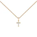 Крест из красного золота с бриллиантом