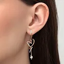 Серьги из красного золота с фианитами