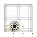 Кольцо из желтого золота с бриллиантами и сапфиром