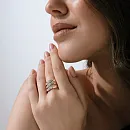 Кольцо из красного золота с фианитами