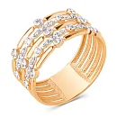 Кольцо из красного золота с фианитами