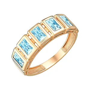 Кольцо из красного золота с swiss топазами