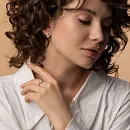 Серьги из красного золота с фианитами