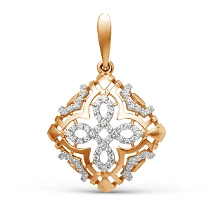 Подвеска из красного золота с фианитами