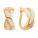 Серьги из красного золота с фианитами