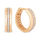 Серьги конго из красного золота с фианитами