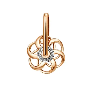 Подвеска из красного золота с фианитами