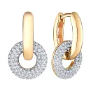 Серьги из красного золота с фианитами