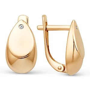 Серьги из красного золота с фианитами