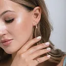 Серьги из красного золота с фианитами