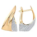 Серьги из красного золота с фианитами