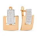 Серьги из красного золота с фианитами