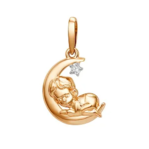 Подвеска из красного золота с фианитом