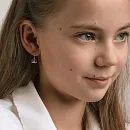 Серьги детские из красного золота с фианитами