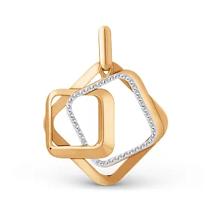 Подвеска из красного золота с фианитами