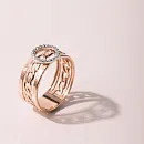 Кольцо из красного золота с фианитами