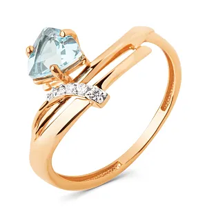 Кольцо из красного золота с swiss топазом