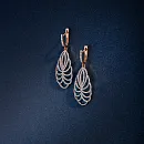 Серьги из красного золота с фианитами
