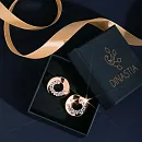 Серьги из красного золота с фианитами