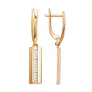 Серьги из красного золота с фианитами