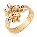 Кольцо из красного золота с фианитами