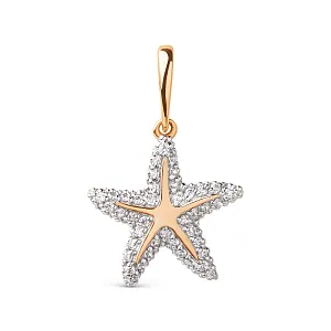 Подвеска из красного золота с фианитами