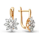 Серьги из красного золота с фианитами