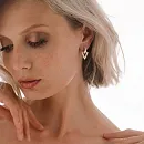 Серьги из красного золота с фианитами