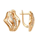 Серьги из красного золота с фианитами