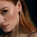 Серьги из красного золота с фианитами