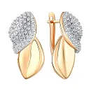 Серьги из красного золота с фианитами