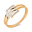 Кольцо из красного золота с фианитами