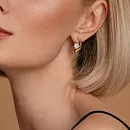 Серьги из красного золота с фианитами