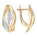 Серьги из красного золота с фианитами