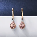 Серьги из красного золота с фианитами