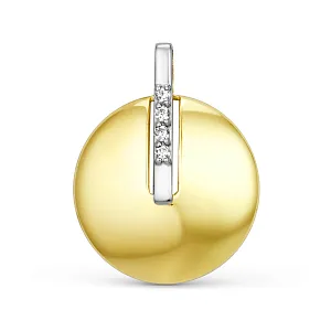 Подвеска из желтого золота с фианитами