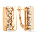 Серьги из красного золота с фианитами
