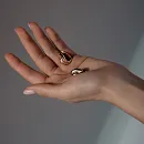 Серьги из красного золота с фианитами