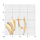 Серьги из красного золота с фианитами