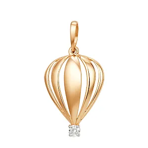 Подвеска из красного золота с фианитом