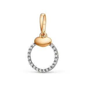 Подвеска из красного золота с фианитами