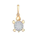 Подвеска из красного золота с фианитами