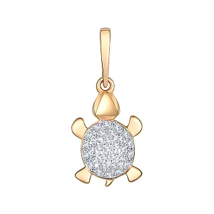 Подвеска из красного золота с фианитами