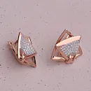 Серьги из красного золота с фианитами