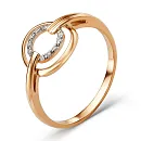 Кольцо из красного золота с фианитами