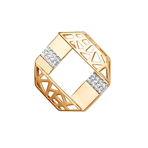 Подвеска из красного золота с фианитами