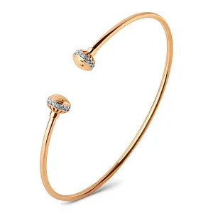 Браслет из красного золота с фианитами