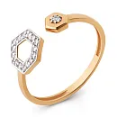 Кольцо из красного золота с фианитами